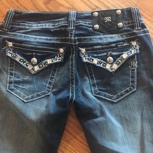 Miss Me embellished jeans size 28, 32 inch inseam